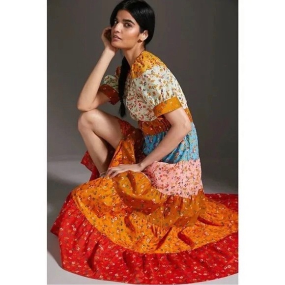 Anthropologie Tiered True Colorful Maxi Dress - Picture 2 of 11